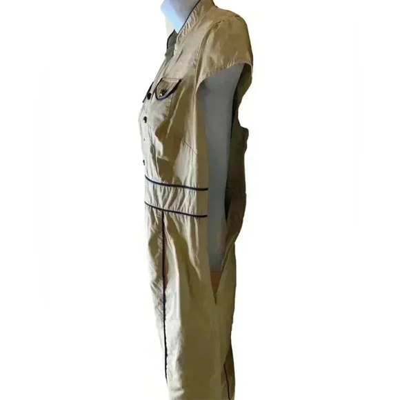 Merona Women's Dress Button Front Pockets Side Zip Lined Khaki Dress Size 2 - Picture 5 of 8